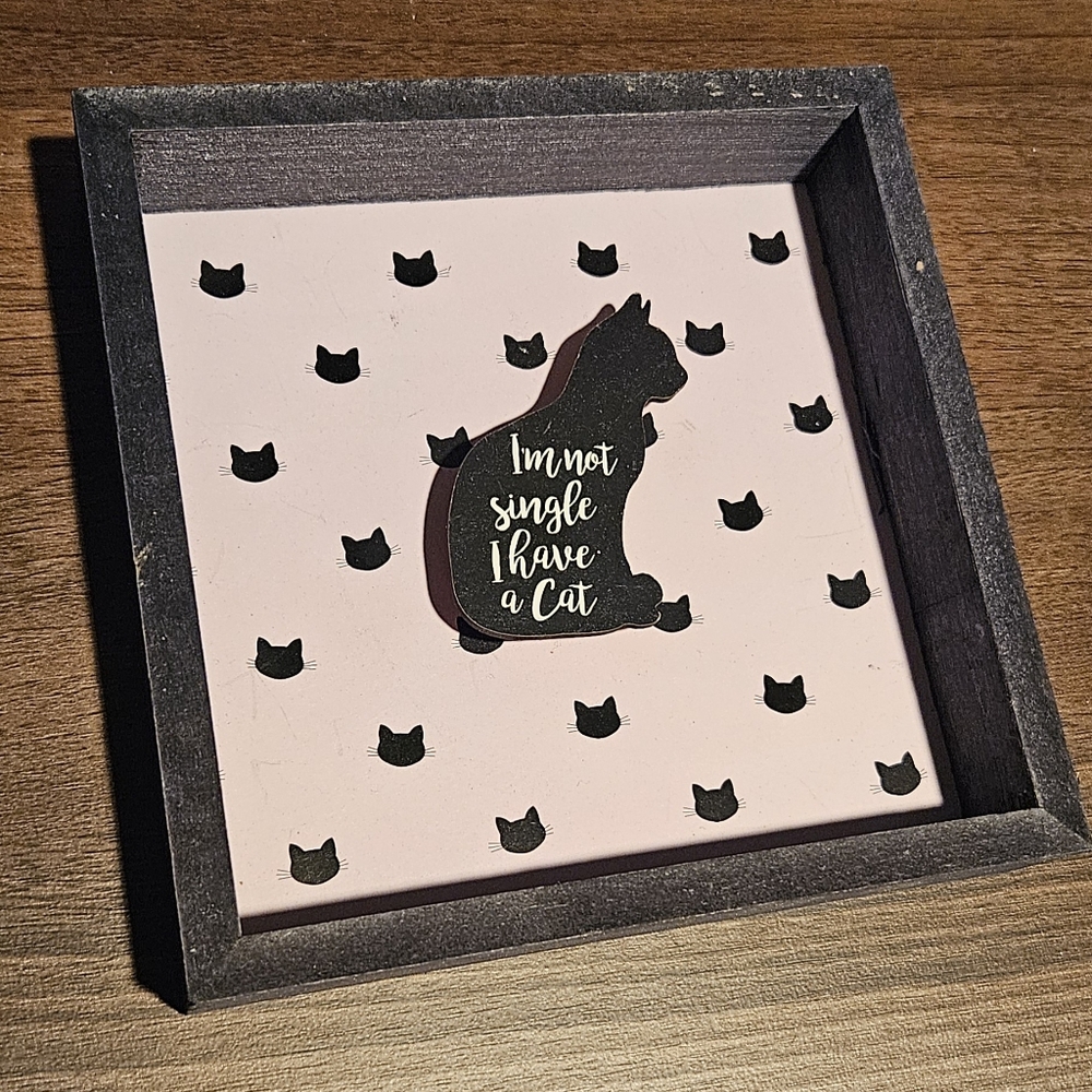 Cat Wooden Sign Home Decor Cat Lady Quote